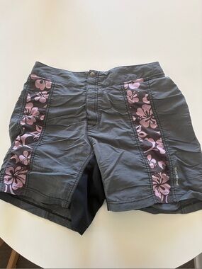 SUGOI Y2K Black Active Bike Shorts with Pink Floral Panels